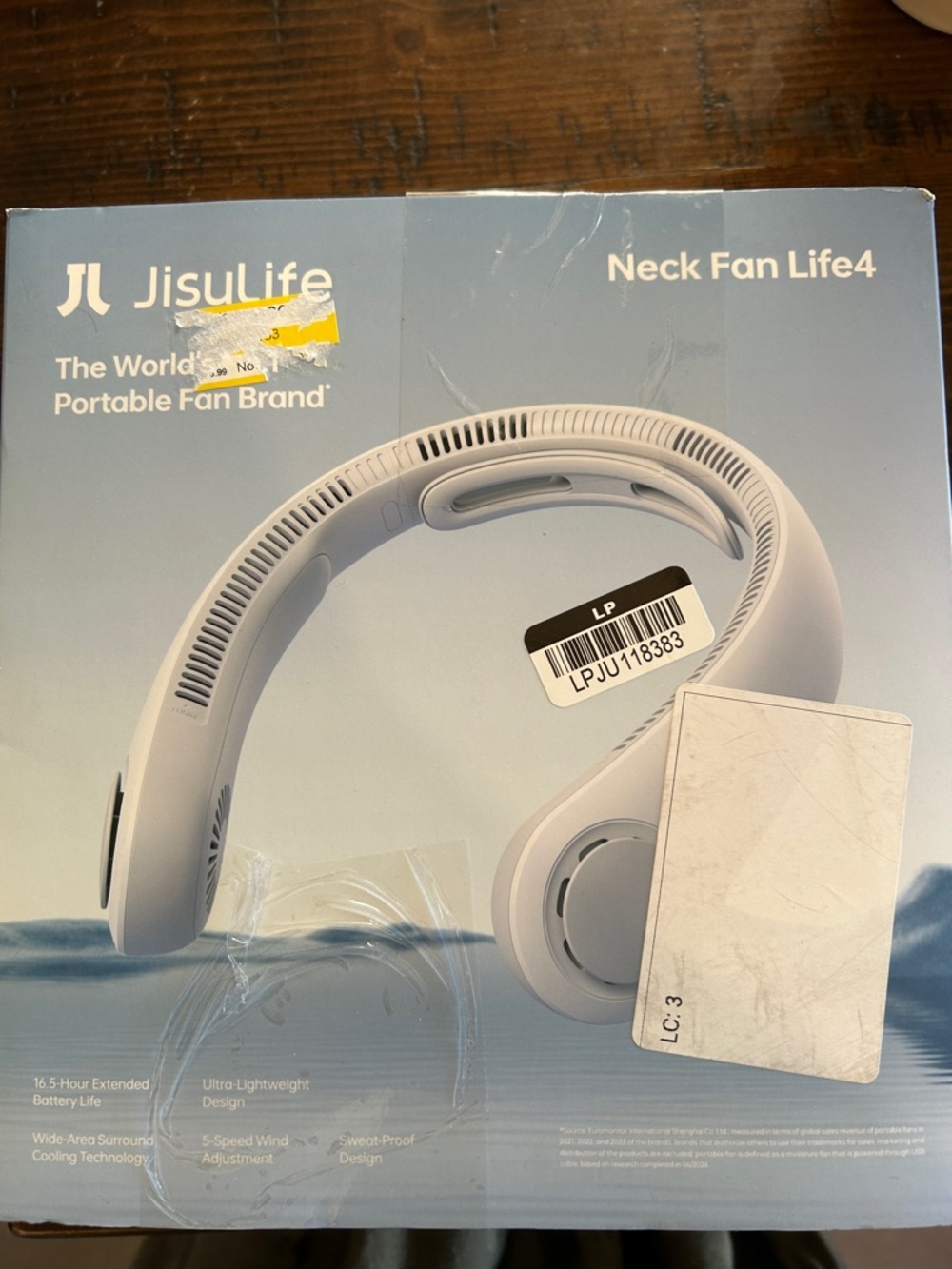 Jisulife Wearable Neck Fan - Light Gray Portable Cooling